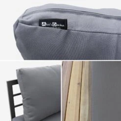 Salon De Jardin Bois 5 Places Couleur : Gris / Gris -Meubles Boutique AC0012GY 04