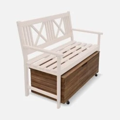 Coffre De Jardin Bois 110L Avec Vérins Et Roulettes -Meubles Boutique ACBOX107NAT 04