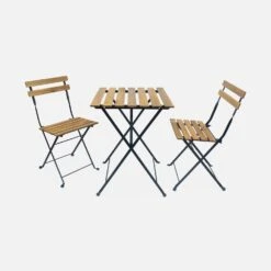 Table De Bistrot Bois Et Métal 2 Chaises Pliables -Meubles Boutique ACMTBS55S2BK 01
