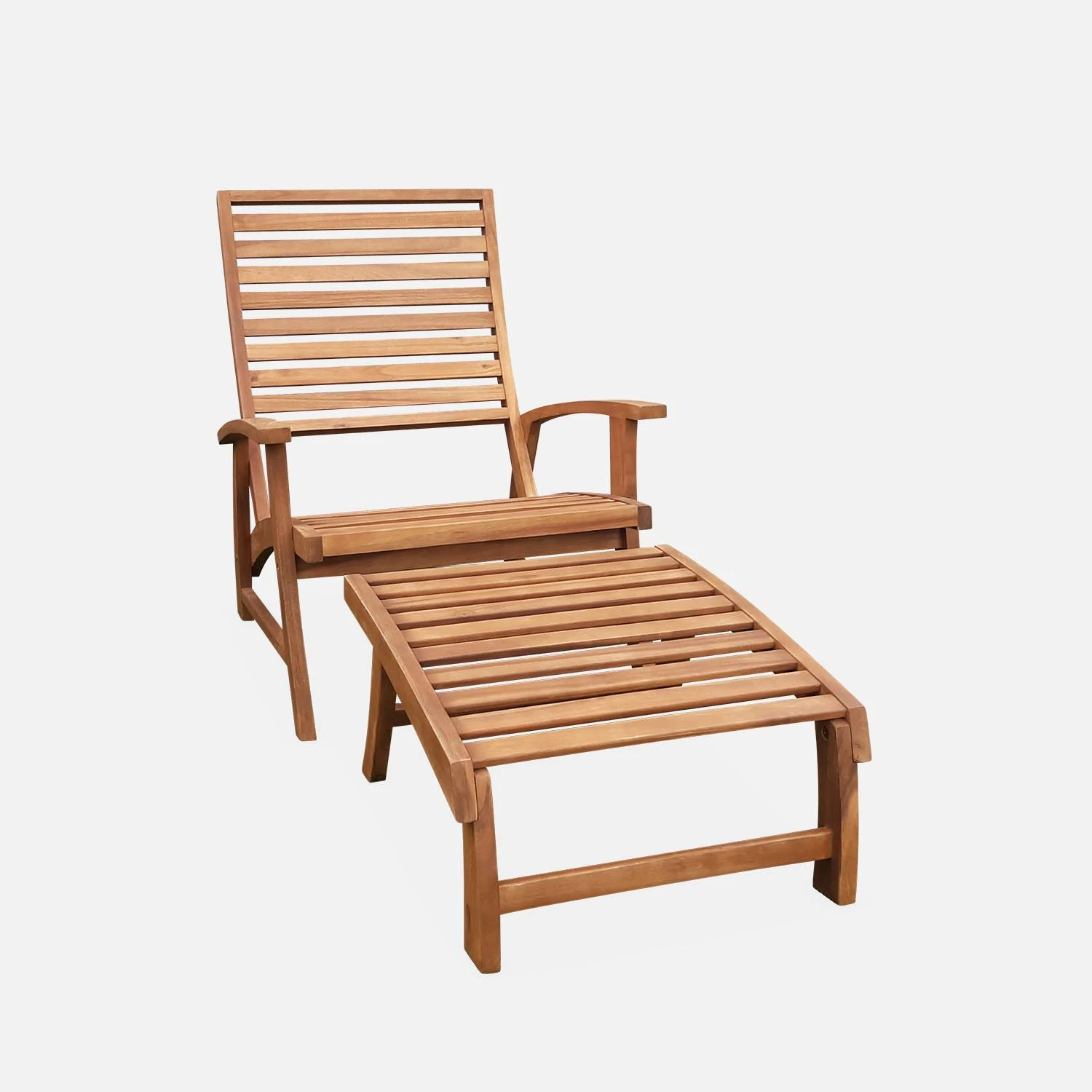 Chaise Avec Repose-pied Bois (lot De 2) 4 Chaise Avec Repose-pied Bois (lot De 2) – Image 4