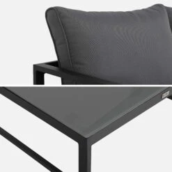 Salon De Jardin Modulable Aluminium 5 Places Couleur : Anthracite / Gris -Meubles Boutique AF3007ATGY 07