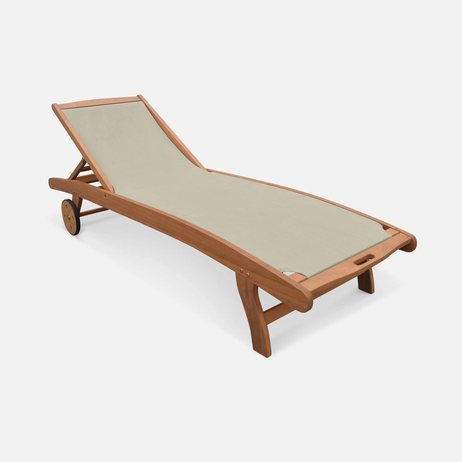 Bain De Soleil Bois Multi Positions Avec Roulettes (lot De 2) Couleur : Naturel / Gris Taupe 6 Bain De Soleil Bois Multi Positions Avec Roulettes (lot De 2) Couleur : Naturel / Gris Taupe – Image 6