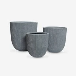 Cache-pots Plastique (lot De 3) Couleur : Gris Foncé -Meubles Boutique FPPLX3AT 01