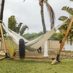 Toile De Hamac Polycoton 220 X 140 Cm Couleur : Ecru -Meubles Boutique HAMCOL220NAT 04