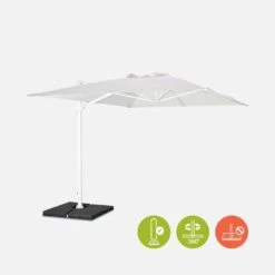 Parasol Déporté Rectangulaire 3x4 M -Meubles Boutique HU3X4WH 01bis