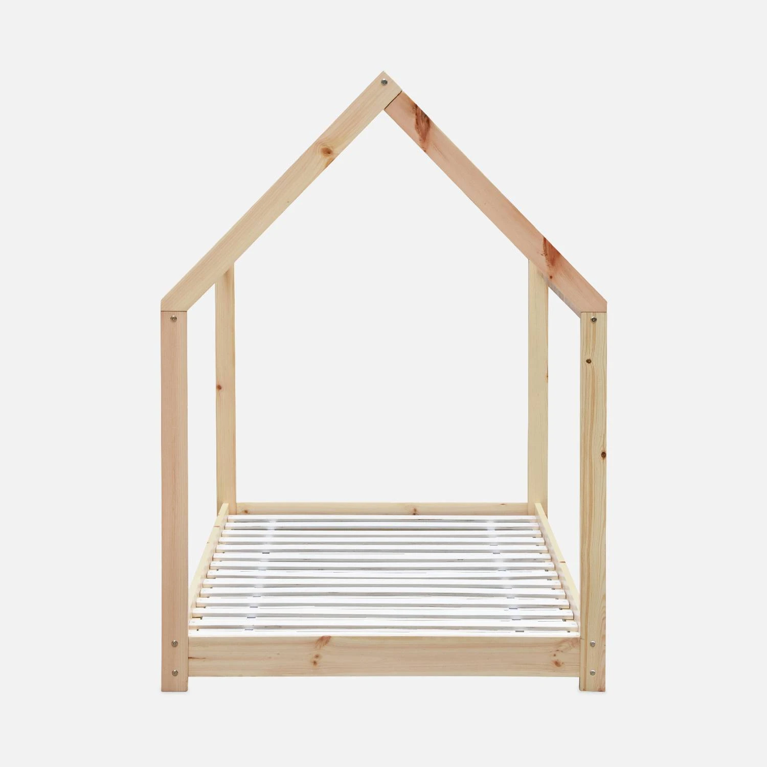 Lit Cabane Enfant 90 X 190 Cm En Pin Naturel, Sommier Inclus Couleur : Naturel 3 Lit Cabane Enfant 90 X 190 Cm En Pin Naturel, Sommier Inclus Couleur : Naturel – Image 3