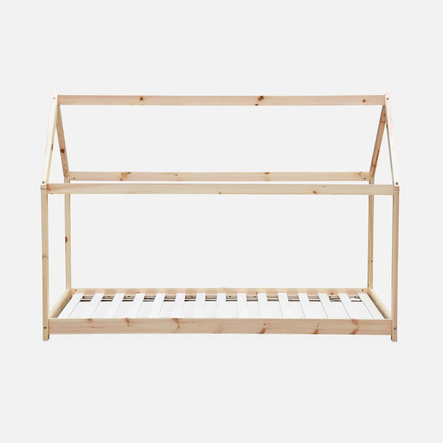 Lit Cabane Enfant 90 X 190 Cm En Pin Naturel, Sommier Inclus Couleur : Naturel 4 Lit Cabane Enfant 90 X 190 Cm En Pin Naturel, Sommier Inclus Couleur : Naturel – Image 4