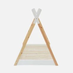 Lit Tipi Enfant 90 X 190 Cm En Pin Naturel, Sommier Inclus Couleur : Blanc 7 Lit Tipi Enfant 90 X 190 Cm En Pin Naturel, Sommier Inclus Couleur : Blanc -Meubles Boutique IBEDTIPIWH 02