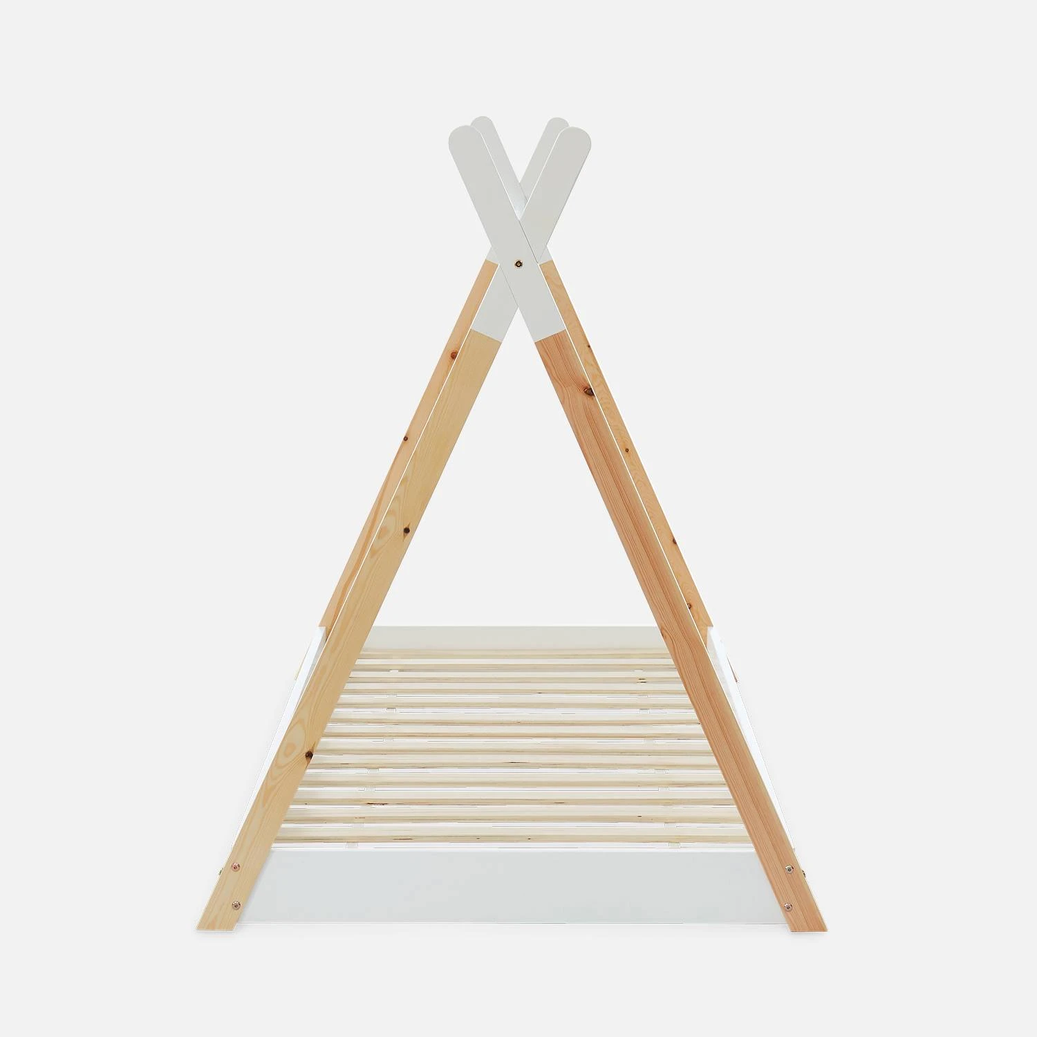 Lit Tipi Enfant 90 X 190 Cm En Pin Naturel, Sommier Inclus Couleur : Blanc 3 Lit Tipi Enfant 90 X 190 Cm En Pin Naturel, Sommier Inclus Couleur : Blanc – Image 3