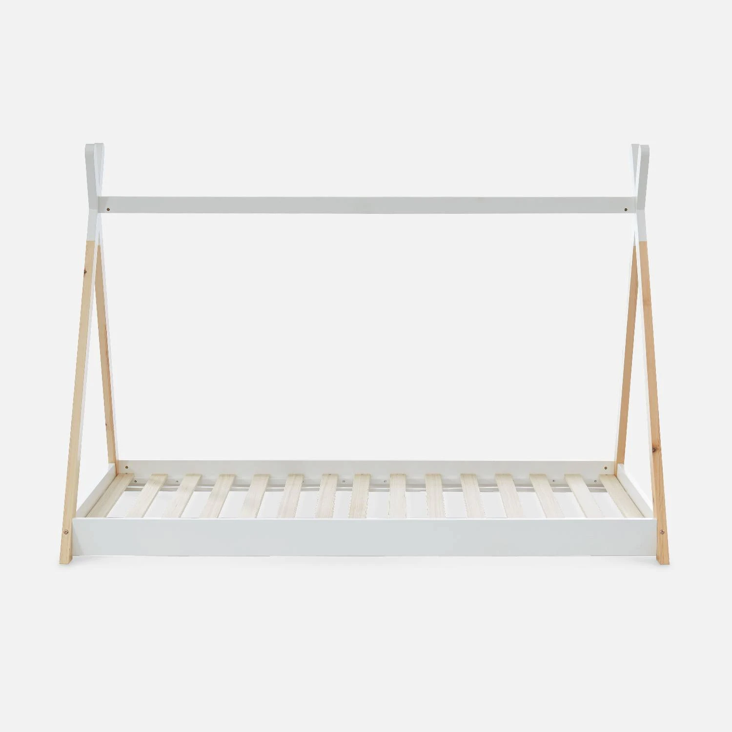 Lit Tipi Enfant 90 X 190 Cm En Pin Naturel, Sommier Inclus Couleur : Blanc 4 Lit Tipi Enfant 90 X 190 Cm En Pin Naturel, Sommier Inclus Couleur : Blanc – Image 4
