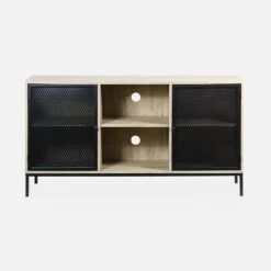 Buffet/ Meuble TV Métal Et Effet Bois 140 Cm 9 Buffet/ Meuble TV Métal Et Effet Bois 140 Cm -Meubles Boutique IBKLSB140NAT 02