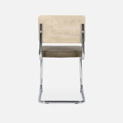 Chaise Cantilever Tissu Et Effet Rotin (lot De 2) Couleur : Taupe -Meubles Boutique ICHRMJTPX2 04