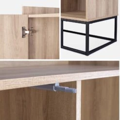 Vaisselier Métal Et Effet Bois 1 Porte -Meubles Boutique IDCAB100NAT 04