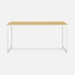 Table à Manger Métal Et Effet Bois 4 Places Couleur : Blanc 9 Table à Manger Métal Et Effet Bois 4 Places Couleur : Blanc -Meubles Boutique ILFDT150WH 02