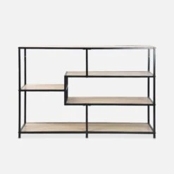 Etagère Bibliothèque Industrielle Métal Et Effet Bois 5 Niveaux -Meubles Boutique ILFSHELF78BN 02