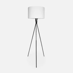 Lampadaire Filaire D'intérieur Tripode H 152cm Couleur : Blanc -Meubles Boutique ILUMLAR150BKWH 01