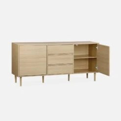 Buffet Effet Bois 2 Portes 160 Cm Couleur : Bois -Meubles Boutique IMKBUFFET160WD 02