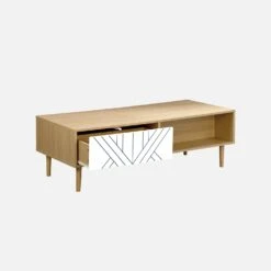Table Basse Effet Bois Naturel Couleur : Blanc 9 Table Basse Effet Bois Naturel Couleur : Blanc -Meubles Boutique IMKCOFTABLEWH 02