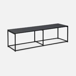 Meuble TV Industriel Métal Avec Barre De Renfort 140 Cm 8 Meuble TV Industriel Métal Avec Barre De Renfort 140 Cm -Meubles Boutique INDUTV140BK 01