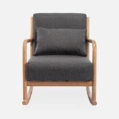 Rocking Chair Scandinave Bois Et Tissu Couleur : Gris Foncé 10 Rocking Chair Scandinave Bois Et Tissu Couleur : Gris Foncé -Meubles Boutique IRACSCADKGY 02