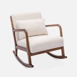 Rocking Chair Scandinave En Bois Et Tissu Bouclette 9 Rocking Chair Scandinave En Bois Et Tissu Bouclette -Meubles Boutique IRACSCALWLBOUCL 01