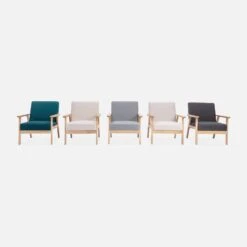 Fauteuil Scandinave Bouclettes Et Bois D'hévéa -Meubles Boutique ISKACLS1BOUCL 06