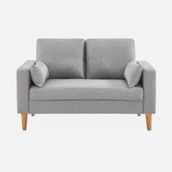 Canapé 2 Places Tissu, Pieds Bois Couleur : Gris Clair 8 Canapé 2 Places Tissu, Pieds Bois Couleur : Gris Clair -Meubles Boutique ISOF2LGY 02