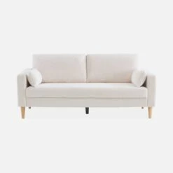 Canapé 3 Places Tissu Bouclette, Pieds Bois -Meubles Boutique ISOF3BOUCL 02