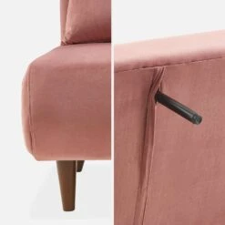 Canapé Convertible 2 Places Tissu, Pieds Bois Couleur : Vieux Rose -Meubles Boutique ISOFGVVOPK 07