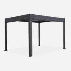 Pergola Bioclimatique 3x4m + Store 300cm + Store 400cm -Meubles Boutique PGBC3X4R3N4AT 03