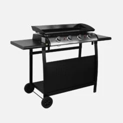 Plancha Gaz 4 Brûleurs Inox 10kW Avec Chariot -Meubles Boutique PH1004TROLLEY 01