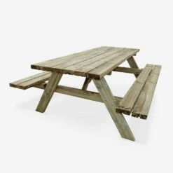 Table Picnic En Bois 6 Places 180cm (lot De 4) -Meubles Boutique PNW177R6X4 02
