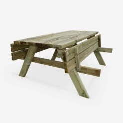 Table Picnic En Bois 6 Places 180cm (lot De 4) -Meubles Boutique PNW177R6X4 03