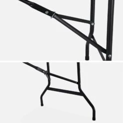 Tables De Réception Pliable Plastique (lot De 2) Couleur : Gris Foncé -Meubles Boutique RECPL180X70X2DG 03