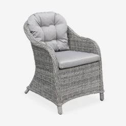 Table De Jardin Résine Arrondis , 6 Fauteuils -Meubles Boutique RWH200R6GY 03