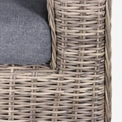 Salon De Jardin Résine Tressée Ronde 4 Places Couleur : Beige / Anthracite -Meubles Boutique RWH3101AT 05