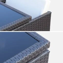 Table De Jardin Encastrable Résine Tressée, 8 Chaises Couleur : Marron -Meubles Boutique WK8CUBEBN 06