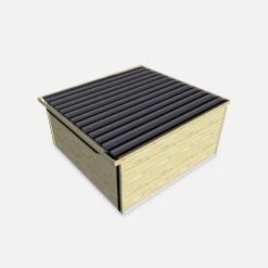 Abri De Jardin Bois 20,3m², Sapin Du Nord Traité Autoclave Ep.27mm -Meubles Boutique WSAF42X42NAT 03