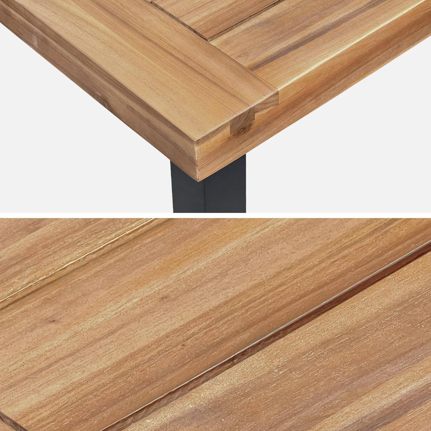 Table Intérieur / Extérieur Bois Et Métal + 4 Chaises En Corde Empilables Couleur : Beige 6 Table Intérieur / Extérieur Bois Et Métal + 4 Chaises En Corde Empilables Couleur : Beige – Image 6