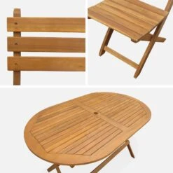 Table De Jardin Pliable Bois Ovale, 6 Chaises -Meubles Boutique ac150o6 69d4de482a3c4a646d3a9c1947091224