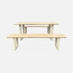 Table De Jardin 6 Places En Bois Avec Bancs Couleur : Ivoire 10 Table De Jardin 6 Places En Bois Avec Bancs Couleur : Ivoire -Meubles Boutique ac180setivose 20f3fdf4270c6a59dfe9414e5dfd8eb8