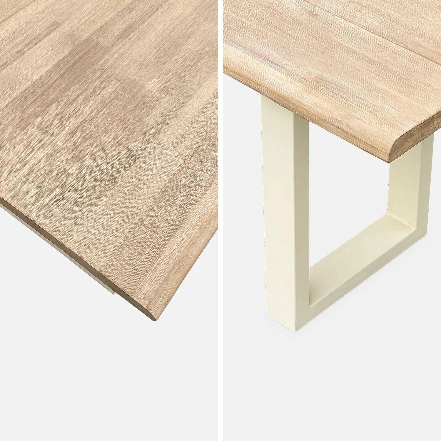 Table De Jardin 6 Places En Bois Avec Bancs Couleur : Ivoire 7 Table De Jardin 6 Places En Bois Avec Bancs Couleur : Ivoire – Image 7