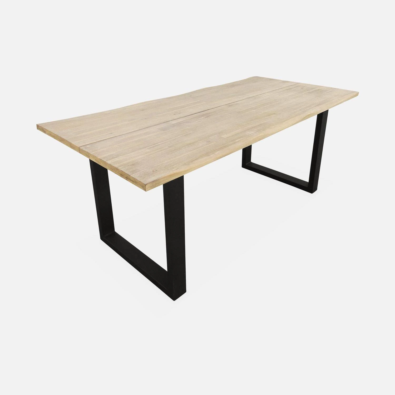 Table à Manger Bois Et Métal 180cm + 4 Chaises Et 2 Fauteuils En Rotin Naturel 2 Table à Manger Bois Et Métal 180cm + 4 Chaises Et 2 Fauteuils En Rotin Naturel – Image 2