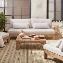 Salon De Jardin Bois Premium 5 Places Couleur : Bois / Beige -Meubles Boutique ac4xxlbg 19bf401e4a52b0c3e02d3ef85e9ad7f0