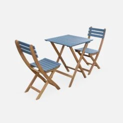 Table De Jardin Pliable Bois, 2 Chaises Couleur : Bleu -Meubles Boutique acbs60s2ob 1d38e5d1ae1e1e3b1eedce62313d857a