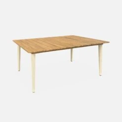 Table De Jardin Bois Et Métal + 4 Chaises En Cannage Et Bois Couleur : Ivoire 10 Table De Jardin Bois Et Métal + 4 Chaises En Cannage Et Bois Couleur : Ivoire -Meubles Boutique ackd150r4civo 1c18b1a318152bee1ecae3d362925eaf