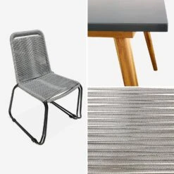 Ensemble De Jardin 220cm + 8 Chaises - BELEM Couleur : Gris / Gris Clair -Meubles Boutique acston220r8lgy d91949700629cd4aead7f03f1c50597b