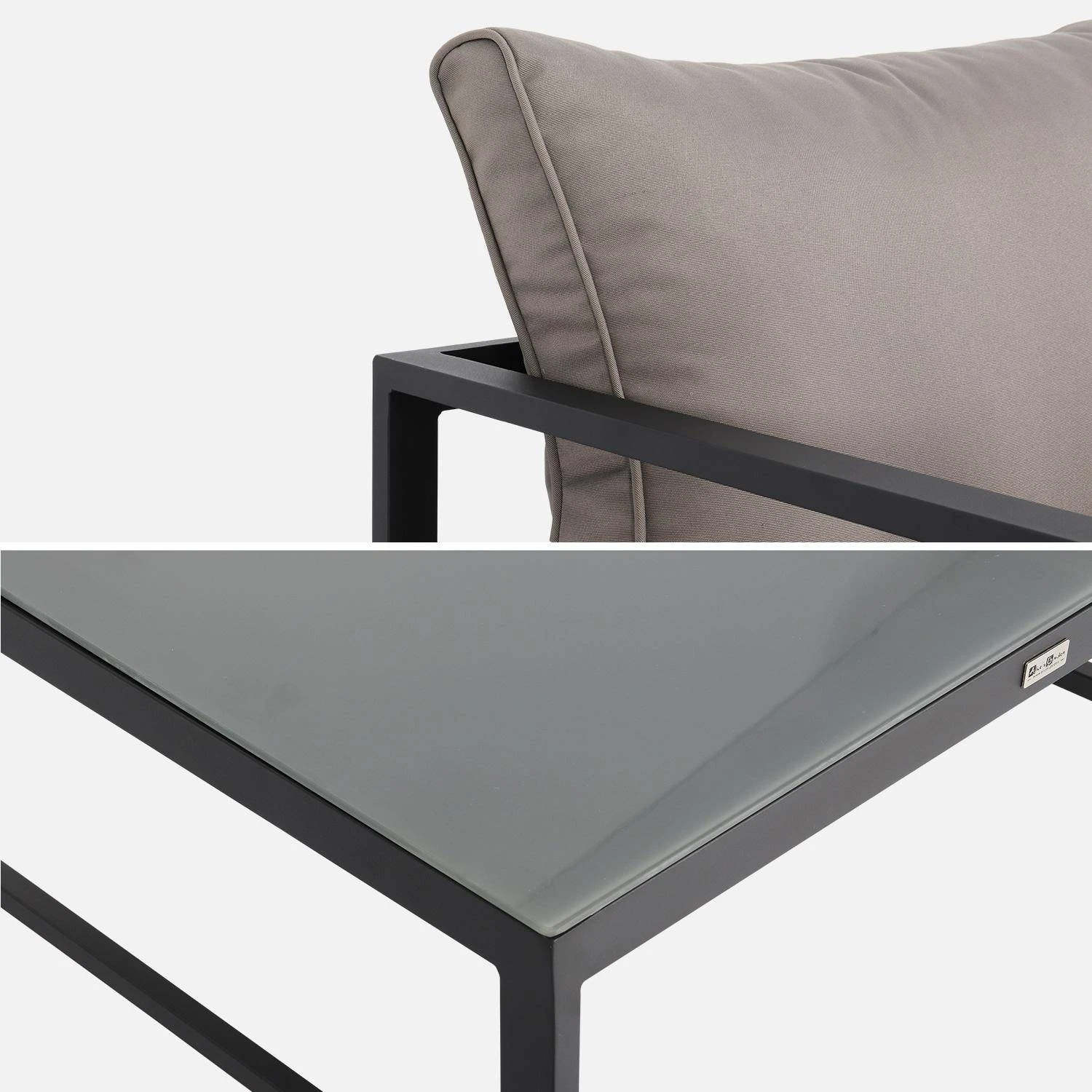 Salon De Jardin D'angle Aluminium 5 Places Couleur : Anthracite / Taupe 5 Salon De Jardin D'angle Aluminium 5 Places Couleur : Anthracite / Taupe – Image 5