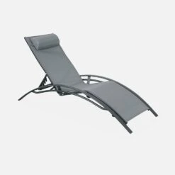 Bain De Soleil Aluminium Textilène, Multi Positions (lot De 2) Couleur : Anthracite / Gris -Meubles Boutique afloungeatx2 454e0d6d2e36329ba7b88d1c899a8af7