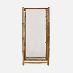 Lot De 2 Chiliennes Bambou , Toile Naturelle Pliable, Multi Positions -Meubles Boutique bambchilx2nat 12d54aaf1c5a9c87a01abc82b5cace10